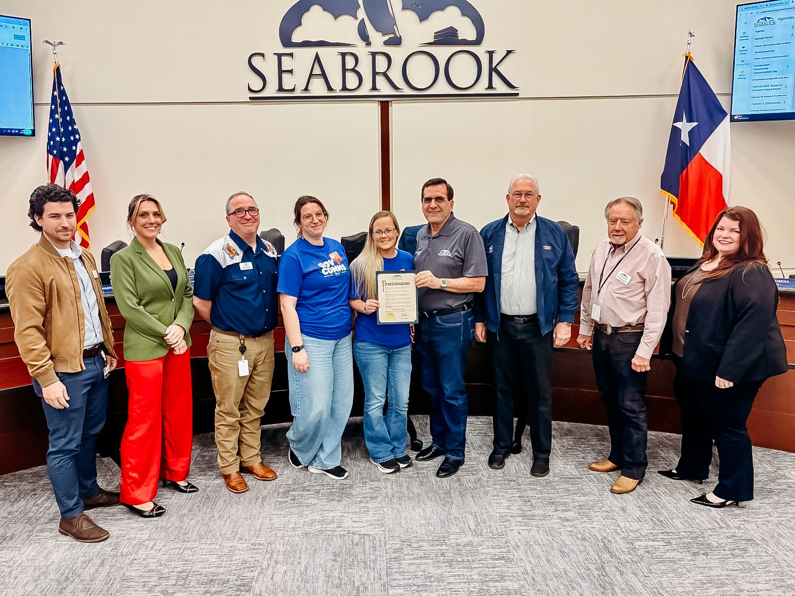 Seabrook City Council members with Amanda Alvarado and Michelle Barnabo