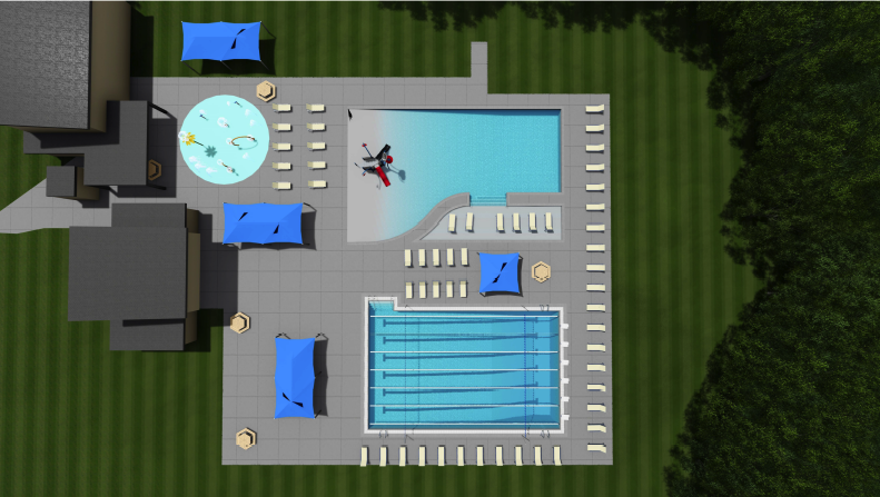 Conceptual drawing of a pool facility Conceptual drawing of a pool facility